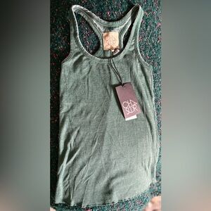‼️RARE‼️🎸Chaser🎸🔥NWT🔥Burnout Ribbed Tank Top in Tent Green—XS